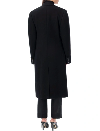 Shop Bottega Veneta Structured Cotton Coat In Black