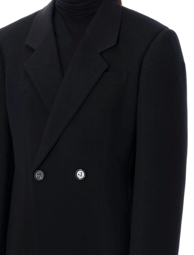 Shop Bottega Veneta Structured Cotton Coat In Black