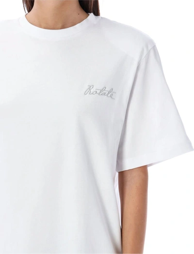 Shop Rotate Birger Christensen Rotate Boxy Tshirt Logo In White