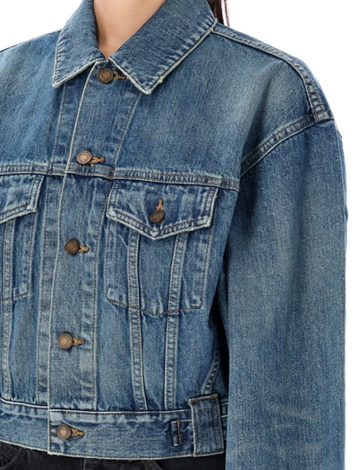 Shop Saint Laurent 80's Denim Jacket In Japan Blue