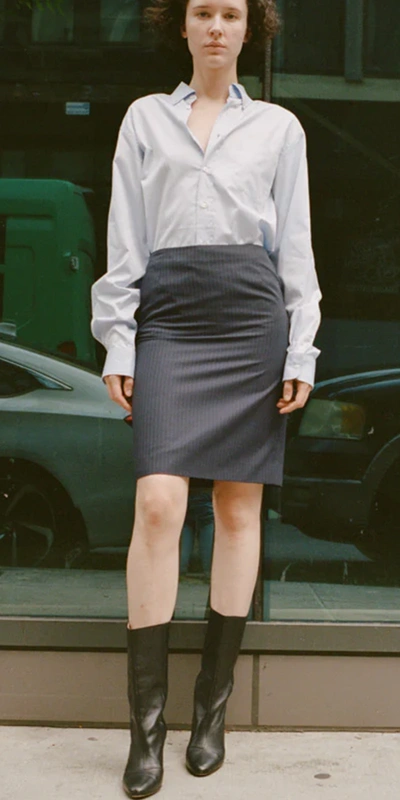 Maryam Nassir Zadeh Pencil Cut Density Skirt In Royal Blue