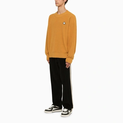 Shop Moncler Genius 8 Moncler Palm Angels Ribbed Ochre Crew Neck Sweater