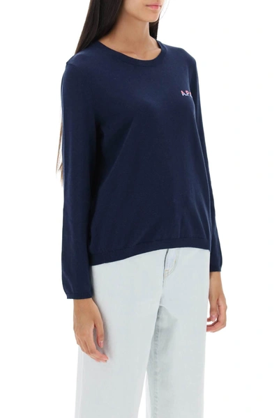 Shop Apc A.p.c. 'albane' Crew Neck Cotton Sweater