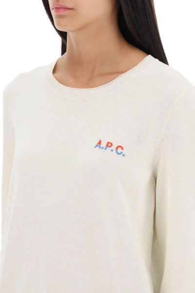 Shop Apc A.p.c. 'albane' Crew Neck Cotton Sweater