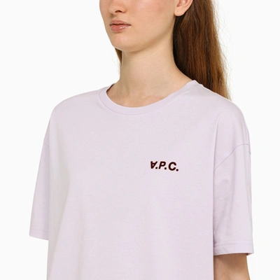 Shop Apc A.p.c. Light Lilac Crew Neck T Shirt In Jersey