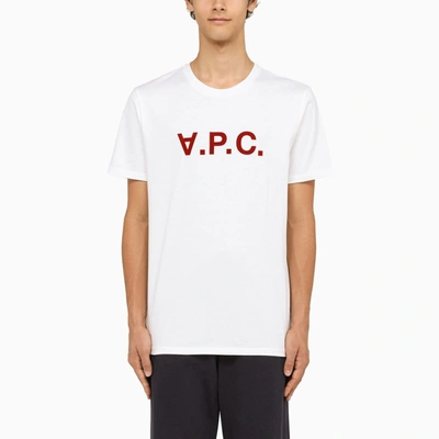 Shop Apc A.p.c. Logoed White Crewneck T Shirt