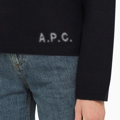 Shop Apc A.p.c. Navy Turtleneck Sweater In Wool