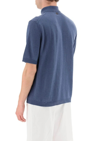 Shop Agnona Linen And Cotton Jersey Polo