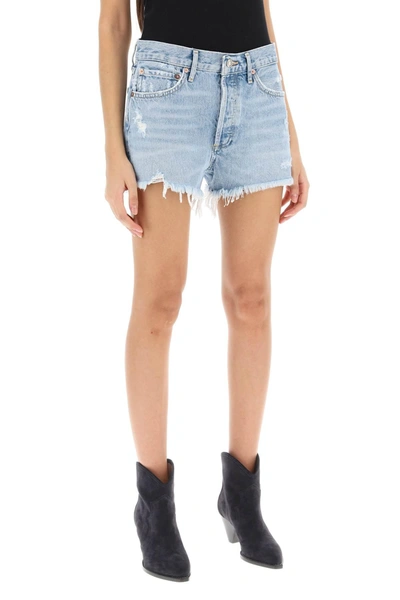 Shop Agolde Parker Distressed Denim Shorts