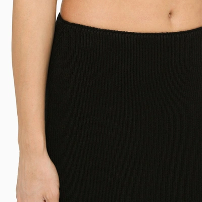 Shop Alanui Black Wool Skirt With Fringes