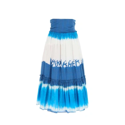 Shop Alberta Ferretti Tie Dye Midi Skirt