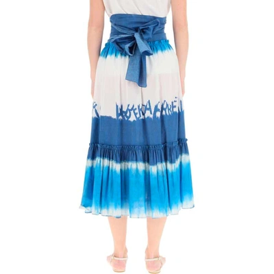 Shop Alberta Ferretti Tie Dye Midi Skirt