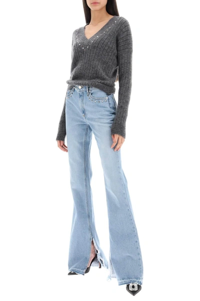 Shop Alessandra Rich Flared Jeans With Studs