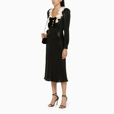 Shop Alessandra Rich Glossy Black Midi Dress