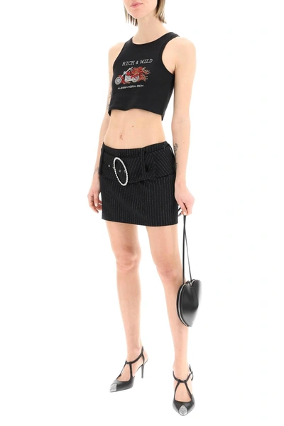 Shop Alessandra Rich Pinstripe Mini Skirt