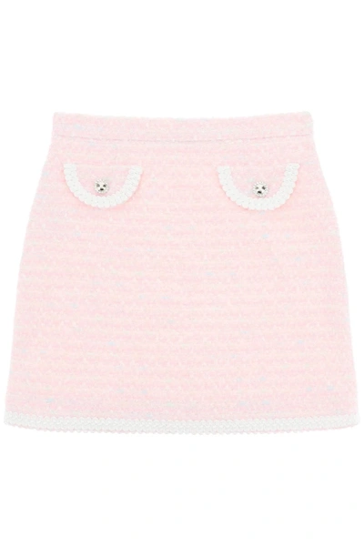 Shop Alessandra Rich Tweed Mini Skirt