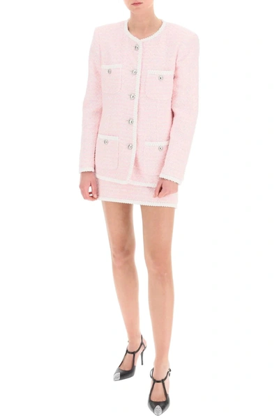 Shop Alessandra Rich Tweed Mini Skirt