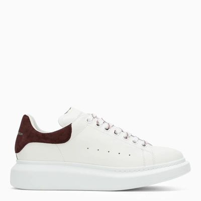 Shop Alexander Mcqueen Alexander Mc Queen White/burgundy Oversized Sneakers