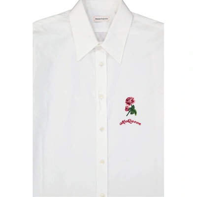 Shop Alexander Mcqueen Flower Detail Cotton Shirt