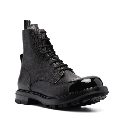 Shop Alexander Mcqueen Leather Lace Up Boots