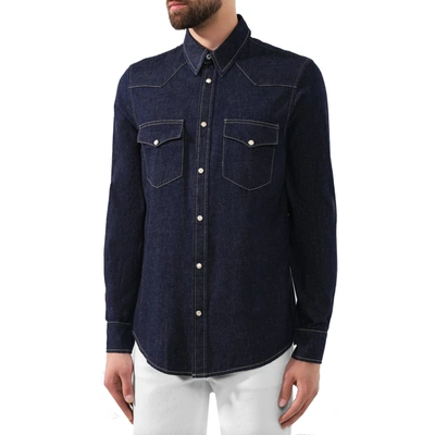 Shop Alexander Mcqueen Logo Denim Shirt