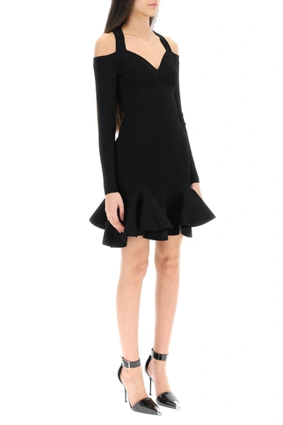 Shop Alexander Mcqueen Ribbed Knit Mini Dress