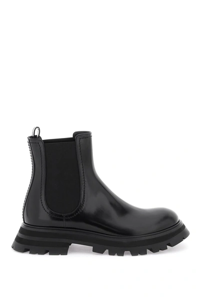 Shop Alexander Mcqueen Shiny Leather Chelsea Boots