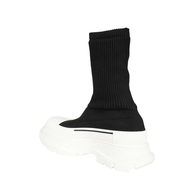 Shop Alexander Mcqueen Sock Style Logo Print Boots