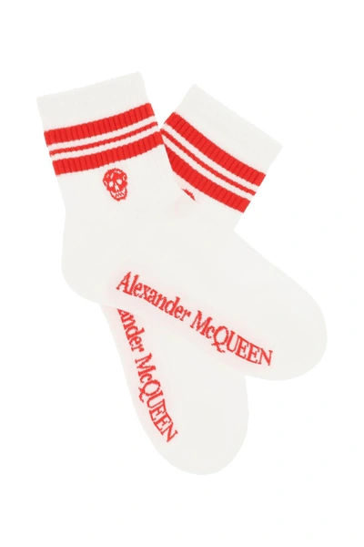 Shop Alexander Mcqueen Stripe Skull Sports Socks