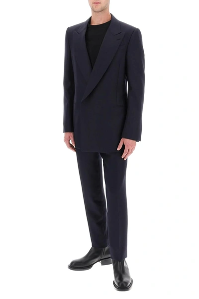 Shop Alexander Mcqueen Wool And Mohair Double Breasted Blazer
