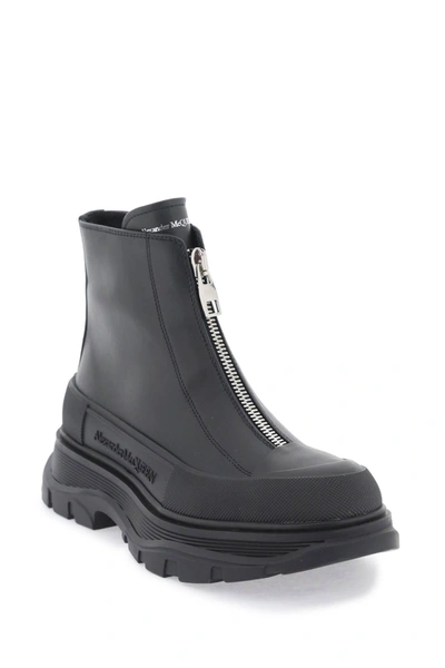 Shop Alexander Mcqueen Zip Tread Slick Ankle Boots