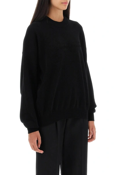 Shop Alexander Wang Crew Neck Sweater With Embossed Logo