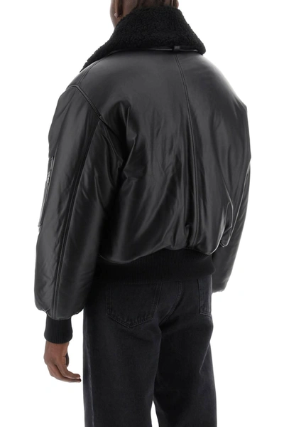 Shop Ami Alexandre Mattiussi Leather Bomber Jacket