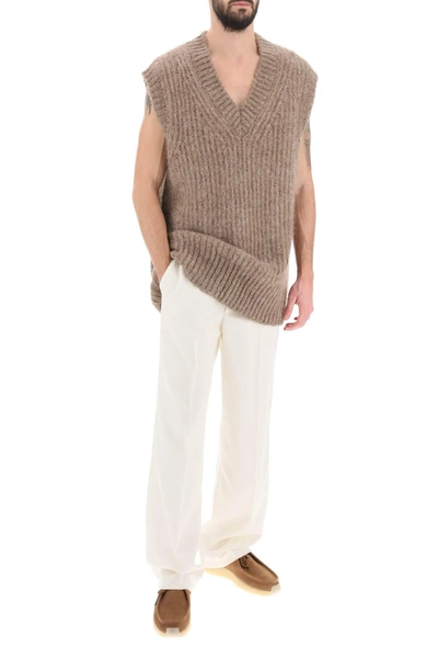 Shop Ami Alexandre Mattiussi Ribbed Alpaca Sweater Vest