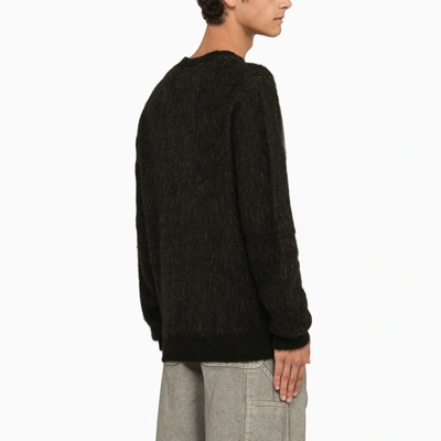 Shop Amiri Black Crew Neck Sweater With Inlay