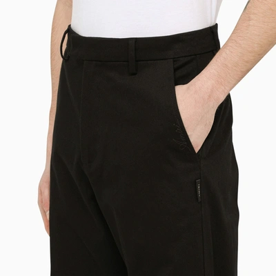 Shop Amiri Black Cotton Baggy Trousers
