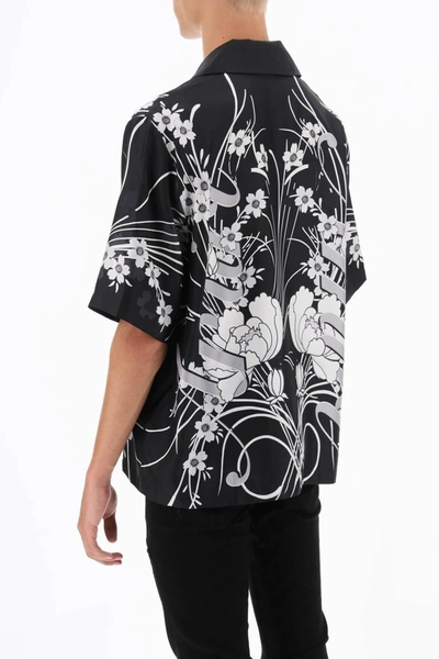 Shop Amiri Bowling Shirt With Floral Motif