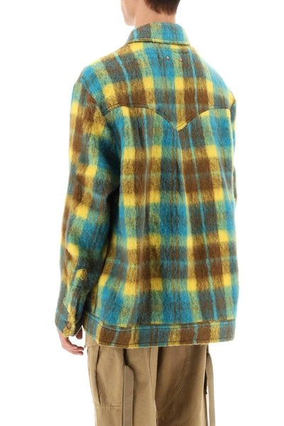 Shop Andersson Bell Brushed Yarn Overshirt With Check Motif