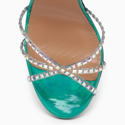 Shop Aquazzura Dance Plexi Aqua Blue Sandal