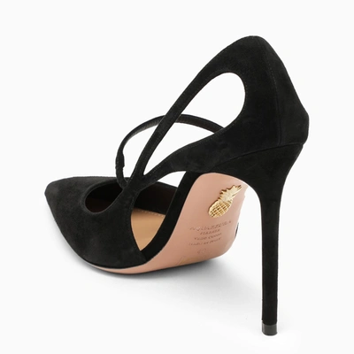 Shop Aquazzura Black Suede Décolleté