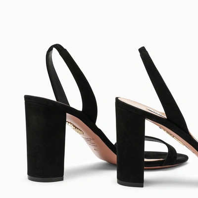 Shop Aquazzura So Nude Black Sandal