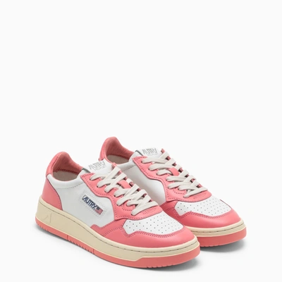 Shop Autry Medalist Sneakers In White/lobster Leather