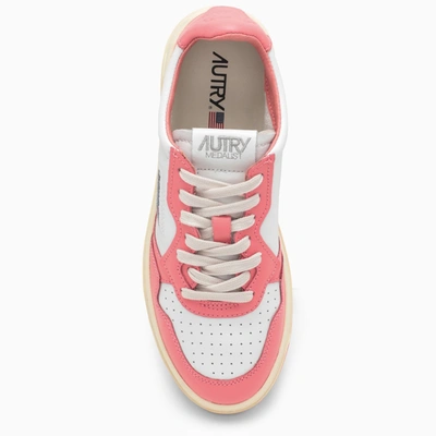 Shop Autry Medalist Sneakers In White/lobster Leather
