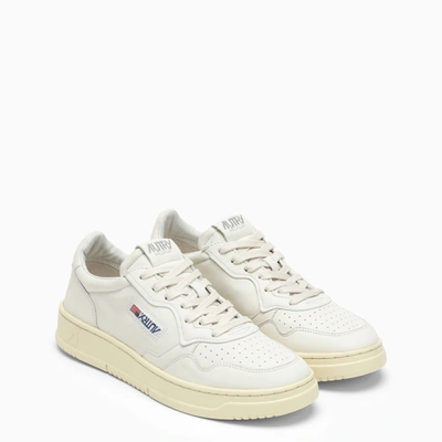 Shop Autry White Cream Leather Medalist Sneakers