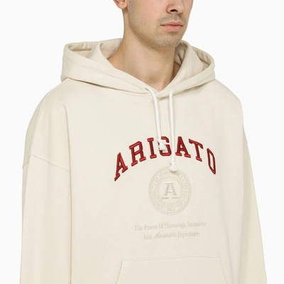 Shop Axel Arigato Beige Sweatshirt Hoodie With Logo