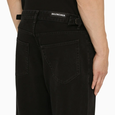 Shop Balenciaga Black Cropped Jeans With Wear