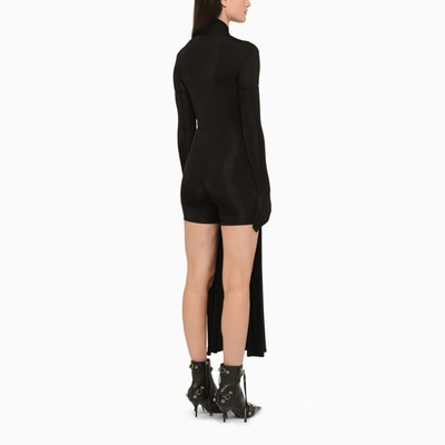 Shop Balenciaga Black Pleated Asymmetric Dress