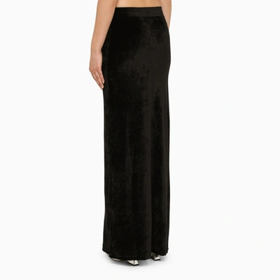 Shop Balenciaga Black Velvet Long Skirt