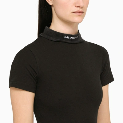 Shop Balenciaga Black Washed Out Maxi T Shirt Dress
