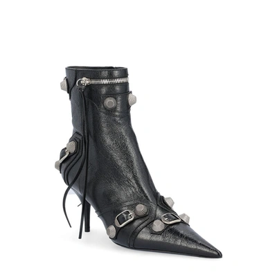 Shop Balenciaga Cagole Leather Boots